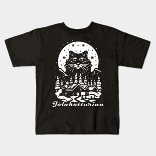 😼 THE ICELANDIC YULE CAT - Jólakötturinn 😼 Kids T-Shirt